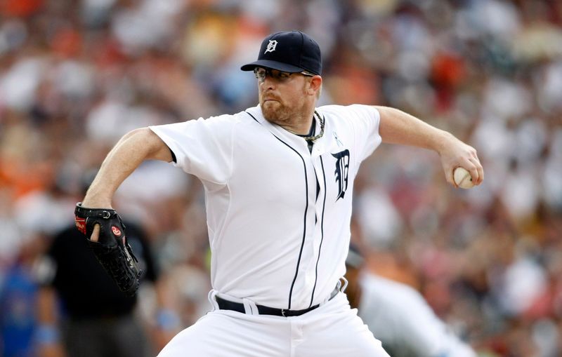 Tigers starting pitcher Nate Robertson (29) had a 13-13 record with a 3.84 earned run average in 2006.