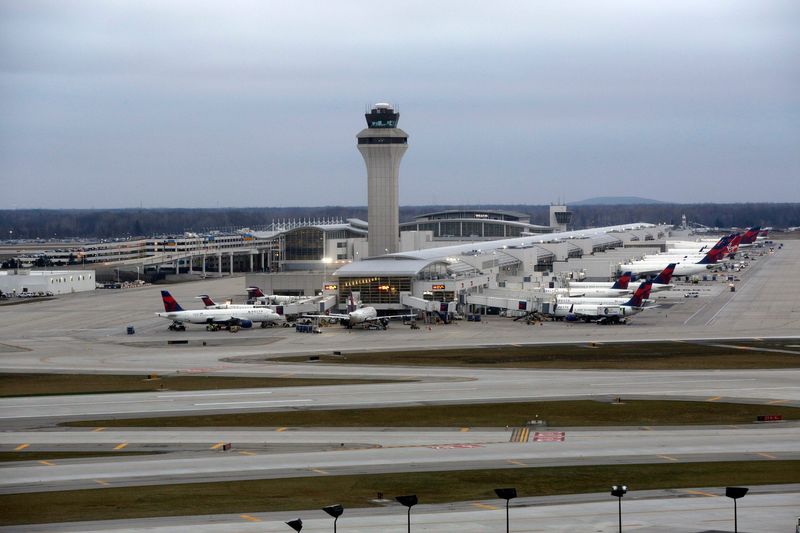 Delta and its SkyTeam partners Air France, KLM Royal Dutch Airlines and Virgin Atlantic operate from McNamara Terminal Detroit Metro Airport in Romulus, Michigan, Wednesday, Jan. 18, 2017.