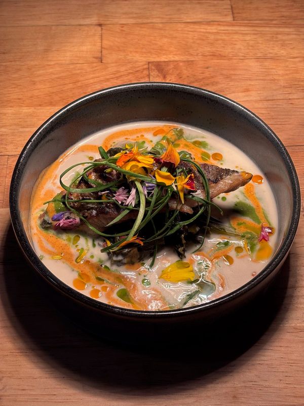 A dish from a Happy Sunday event with Detroit chef Tyrrell Hutchins.