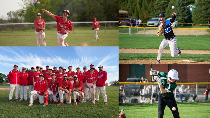 Camden-Frontier won a senior night sweep of Litchfield to secure a shared division title with North Adams and Pittsford. Pictured are key SCAA East players (left to bottom right) Luis Castro-Thilo, Jacob Drawe and Desman Lawless.