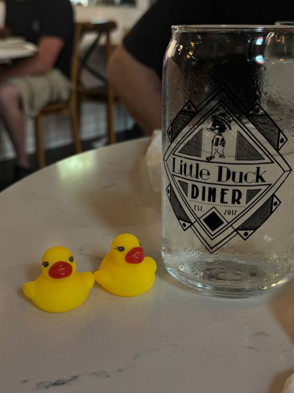 Little rubber duckies embellish beverages at the Little Duck Diner in Savannah, Georgia.