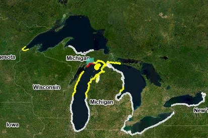 Beach Hazard and Forecast map for Michigan on Tuesday, May 26.