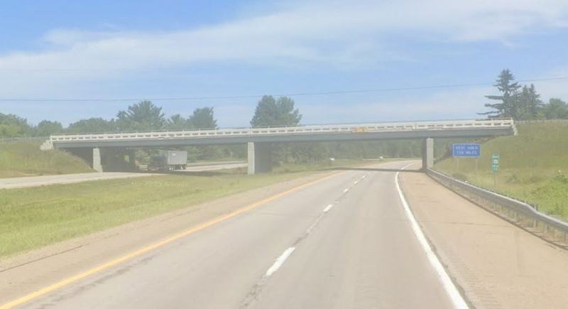 A bridge for Holt Road is seen over U.S. 127 in Ingham County, south of Lansing.