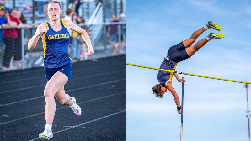 Gaylord's Lillian Mason (left) and Calvin Cosby (right) are two of the top athletes representing Gaylord at the Division 2 state finals on Saturday, May 30.