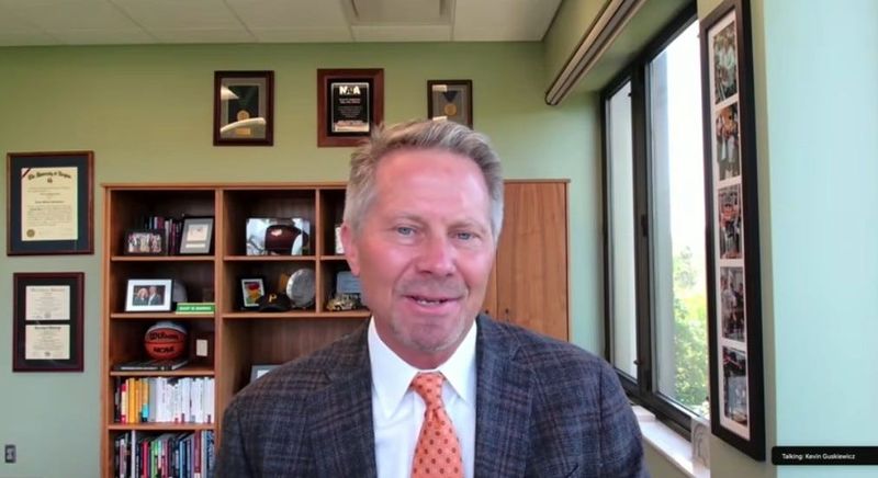 Kevin Guskiewicz, the former president of Michigan State University, speaks at a Clemson University Board of Trustees meeting on May 27, 2026, where he was appointed the university's 16th president.