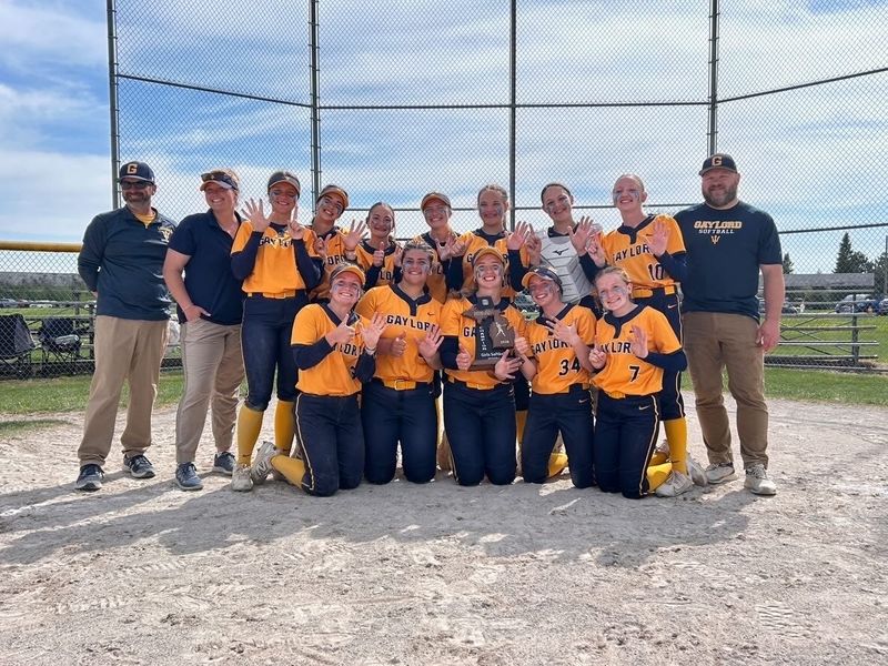 Gaylord softball captured its sixth straight district championship after winning 8-5 over Petoskey on Thursday, May 28.