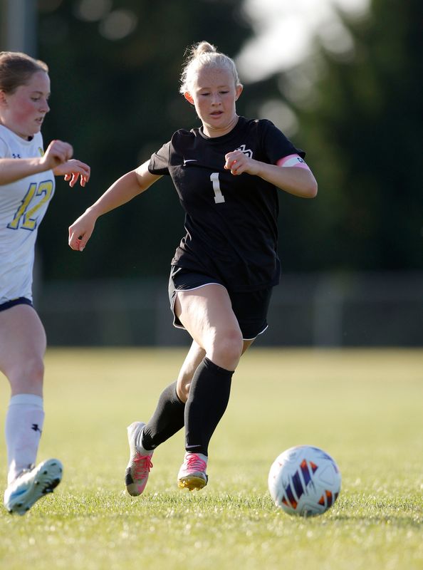 Eaton Rapids' Kennedie Crow plays against Columbia Central during their district final game, Thursday, May 28, 2026, at Eaton Rapids High School.
