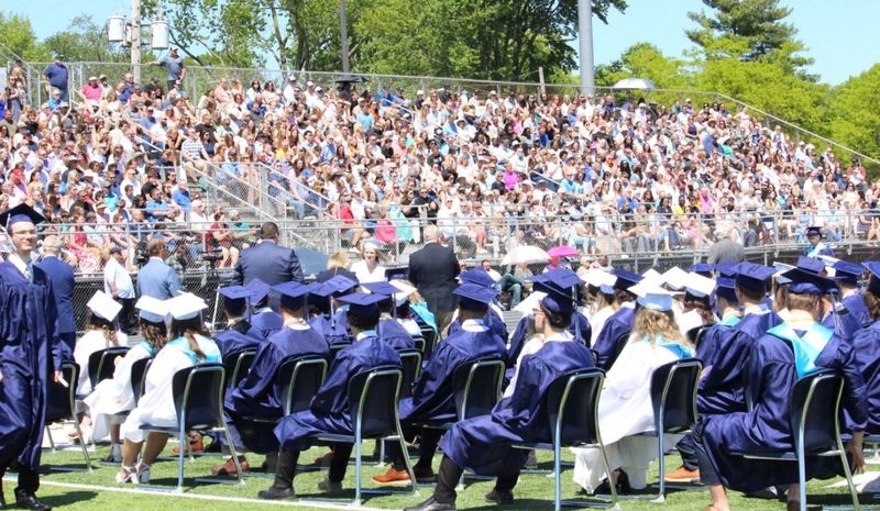 Family members, friends and supporters fill the stands during Marysville High School's commencement ceremony at Viking Stadium in Marysville on May 31, 2026.