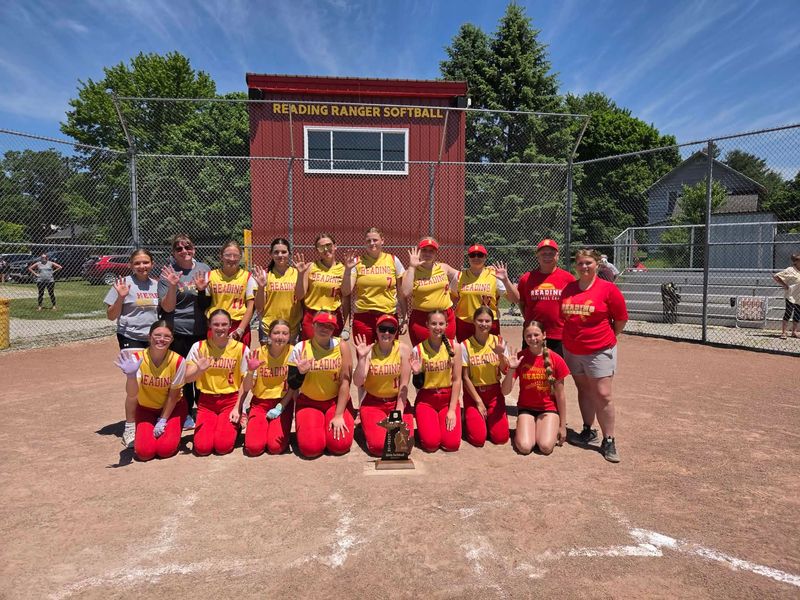 Reading softball captured its fifth straight district championship after a 12-2 win at home over Camden-Frontier.