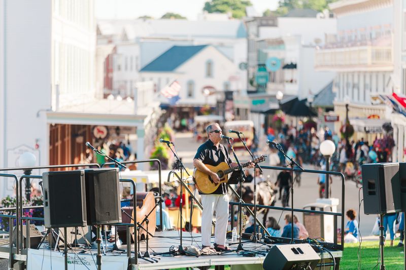 Northern Michigan singer-songwriter Pete Kehoe performs on Mackinac Island.