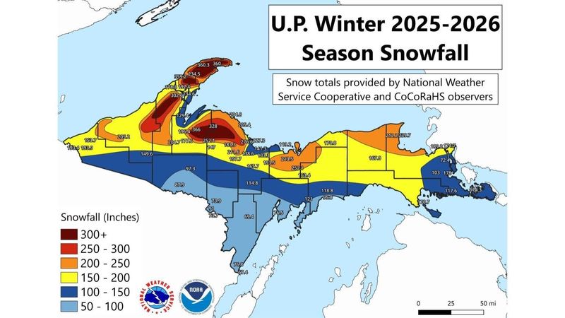 The National Weather Service released maps this week showing how much snow areas of Michigan received.