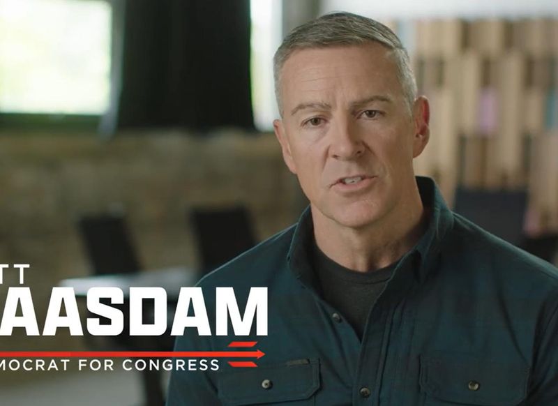Former U.S. Navy Seal Matt Maasdam, a Democrat, speaks in an ad for his campaign for the 7th Congressional District.