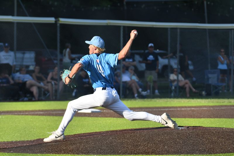 Livonia Stevenson's Caden Gawkowski pitches during the Division 1 baseball regional semifinal on Wednesday, June 3, 2026.