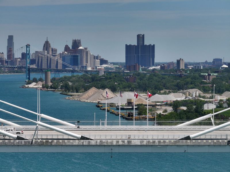 The Gordie Howe International Bridge, Monday, June 8, 2026, in Detroit.