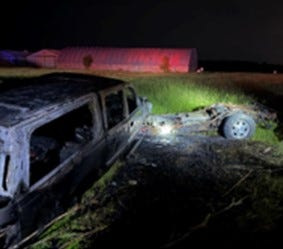Police said they are searching for a driver who went missing after a Monday night vehicle crash in Chesterfield Township.