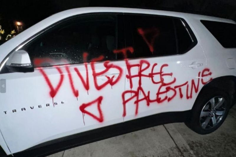 Prosecutors say Jonathan Zou, Zainab Hakim and Paige Feyock defaced a vehicle belonging to University of Michigan Regent Jordan Acker.