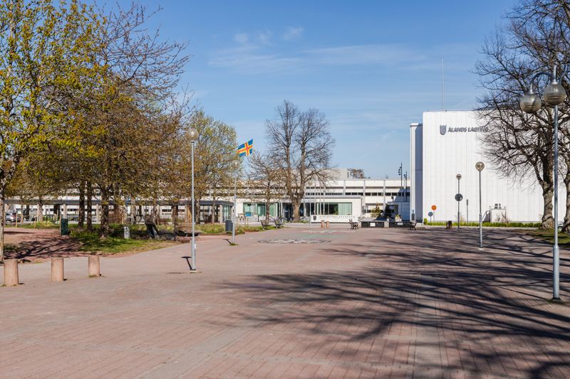 The Aland Parliament, called the Lagting in Swedish, in Mariehamn, the capital of Finland's Aland autonomous region.