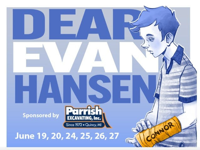 The musical "Dear Evan Hahsen" deals with topics of community importance, social media, the impact on teens and family, and suicide.