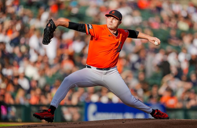 Tarik Skubal delivers a pitch against the White Sox during the top of the first inning.