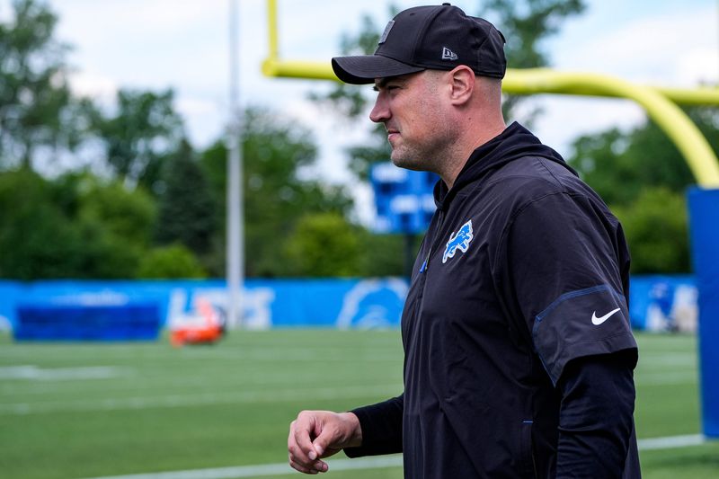 Detroit Lions pass game coordinator Mike Kafka
during mini camp at Meijer Performance Center in Allen Park on Tuesday, June 16, 2026.