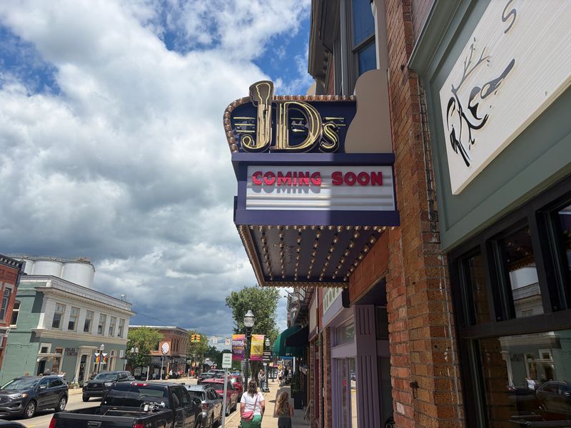 A side view of the JD’s Stage Bistro sign on Main Street in Chelsea on Saturday, June 20, 2026 says, “coming soon.”