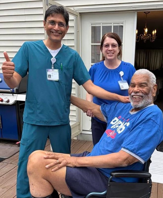 Former Detroit Pistons player and coach Ray Scott, 87, was smiling and sitting pretty when his therapists helped him to get outside of his home in Ypsilanti Township on two occasions during the month of June, after he had been confined inside of his home for nearly two years.