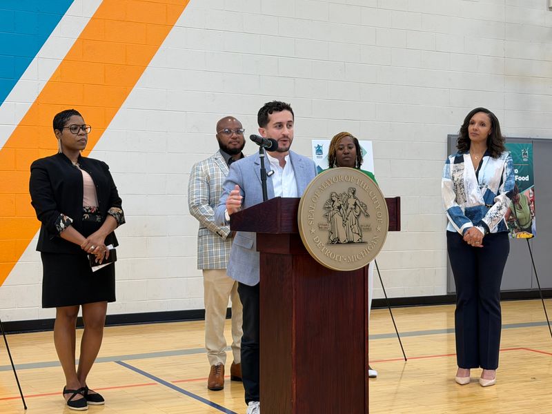 Detroit Health Department Director Ali Abazeed addresses community health challenges during an announcement releasing the city's Community Health Assessment report, at Kemeny Recreation Center on Tuesday, June 23, 2026.
