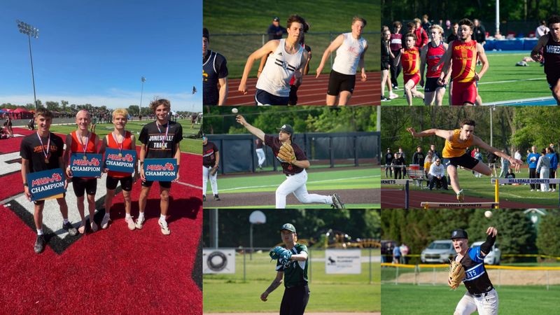 Hillsdale County Spring Sports 2026 Male Athlete MVP nominees include Jonesville's 4x800 state title team, Academy's Dawson Scharer, Reading's Brayden Wright, Waldron's Troy Shamplo, Hillsdale's Ashton Thornsbury, North Adams' Desman Lawless and Pittsford's Jacob Drawe.