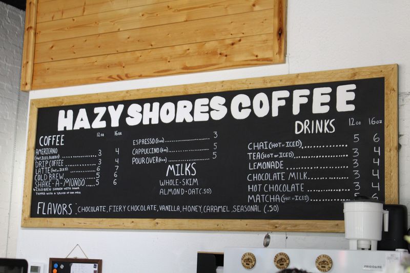 The menu at Hazy Shores Coffee Co. in Pinckney.