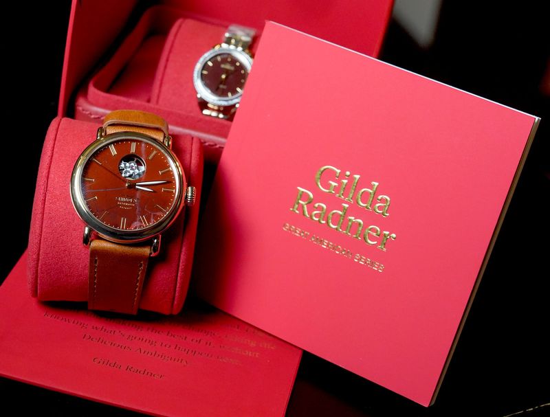 The men’s and women’s limited edition Shinola watch named after former Saturday Night Live cast member Gilda Radner on display inside Gilda’s Club in Royal Oak on Tuesday, June 23, 2026.
Radner, who grew up in Detroit, would have turned eighty-years-old on Sunday and Shinola named her its 2026 honoree in its Great American Series and on Thursday unveiled a men’s and woman’s special edition Shinola watch.