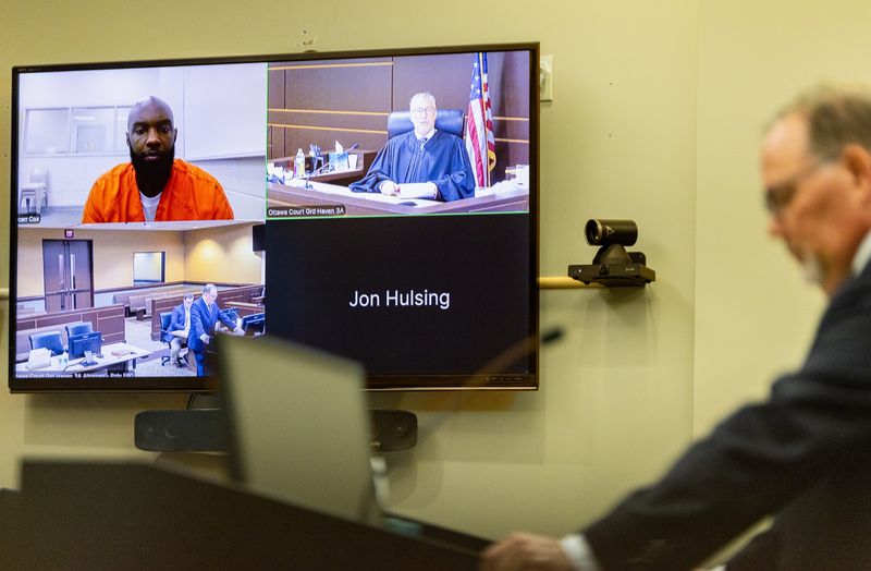 Jacarr Cox, 32, attends a plea hearing Wednesday, June 24, at Ottawa County's 20th Circuit Court in Grand Haven.
