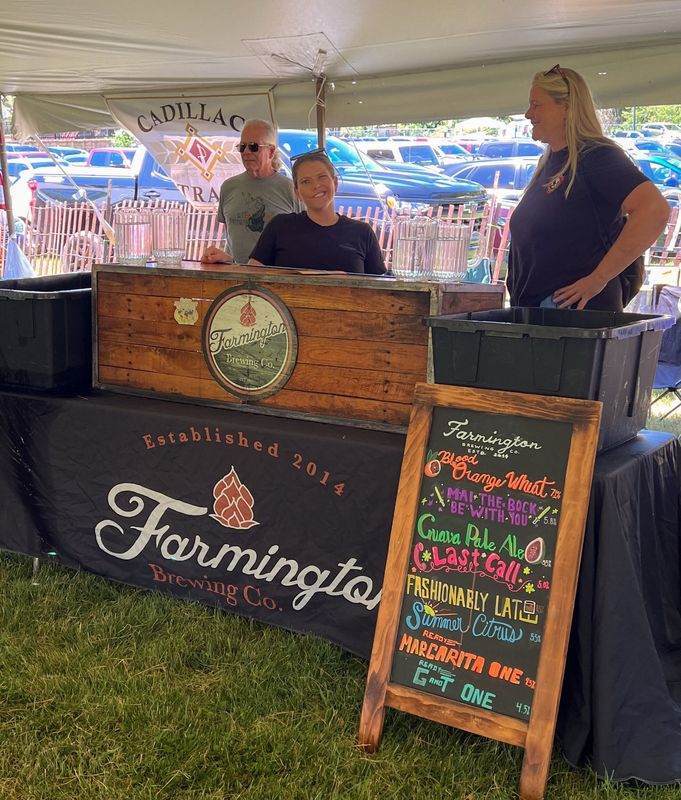 Farmington Brewing Company, shown here at the Michigan Brewers Guild 2026 Summer Beer Festival, is offering the business for sale.