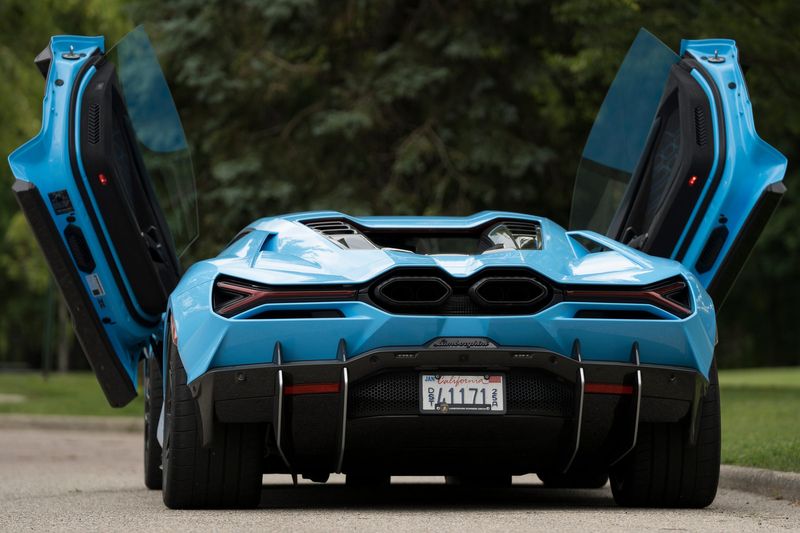 The exterior of a 2025 Lamborghini Revuelto is seen on Wednesday, June 24, 2026.