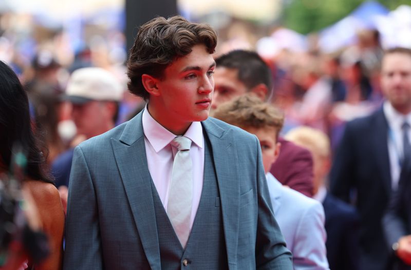 Jun 26, 2026; Buffalo, New York, USA; NHL prospect Chase Reid before the first round of the 2026 NHL Draft at KeyBank Center. Mandatory Credit: Timothy T. Ludwig-Imagn Images