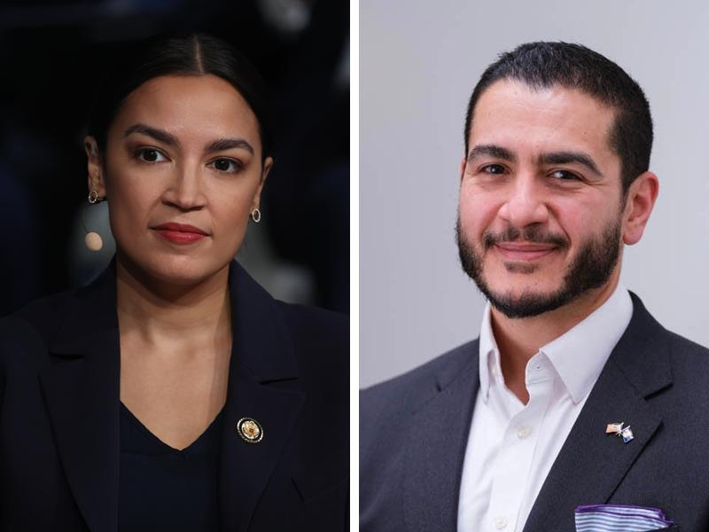 From left: Rep. Alexandria Ocasio-Cortez (D-NY) and former Wayne County and Detroit health director Abdul El-Sayed.