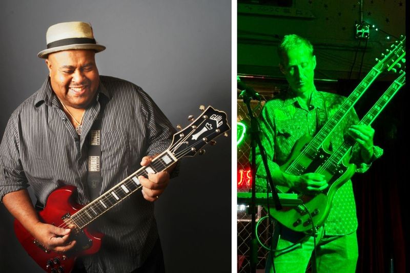Larry McCray, left, will play at Grewal Hall on Friday, July 10, while Flatfoot, right, will be at The Avenue Cafe on Sunday, July 12.