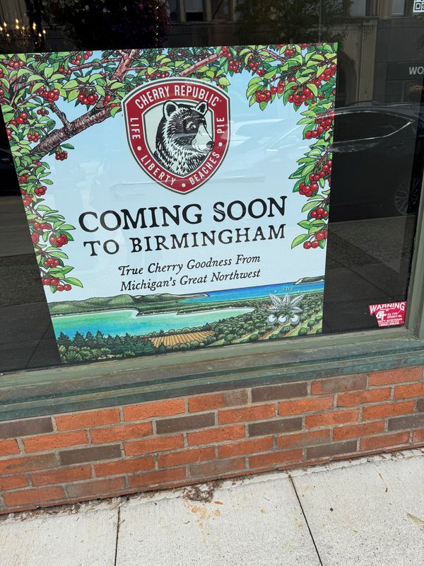 A Cherry Republic store is expecting to open in downtown Birmingham on West Maple Street.