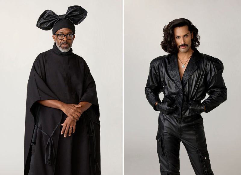 Freeform’s “Project Runway” contestants Aaron Potts, left, and Jeffrey Kelly Abess.