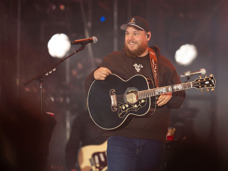 Luke Combs takes the stage during the “My Kinda Saturday Night Tour” at Neyland Stadium on May 2, 2026, in Knoxville, Tenn.