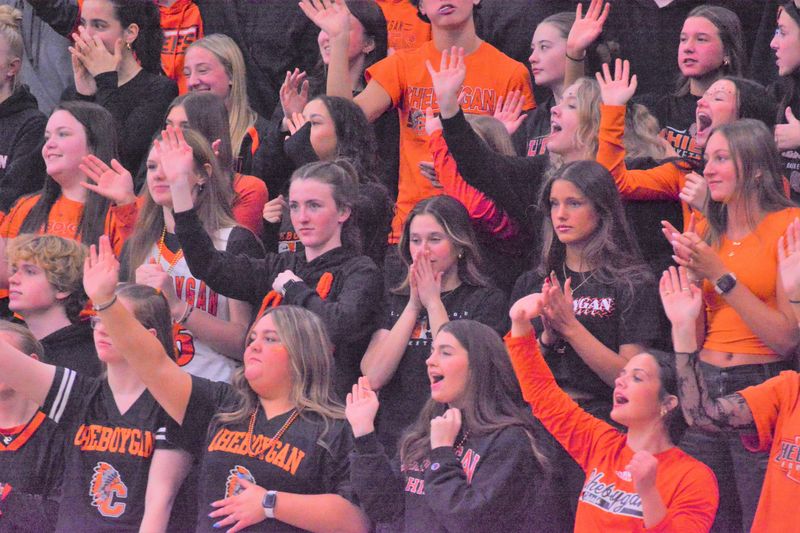 Student supporters did their part in willing the Cheboygan boys basketball team to a district title win over Ogemaw Heights in late February. The atmosphere inside Cheboygan’s gym was the best of the 2025-26 high school sports year.  