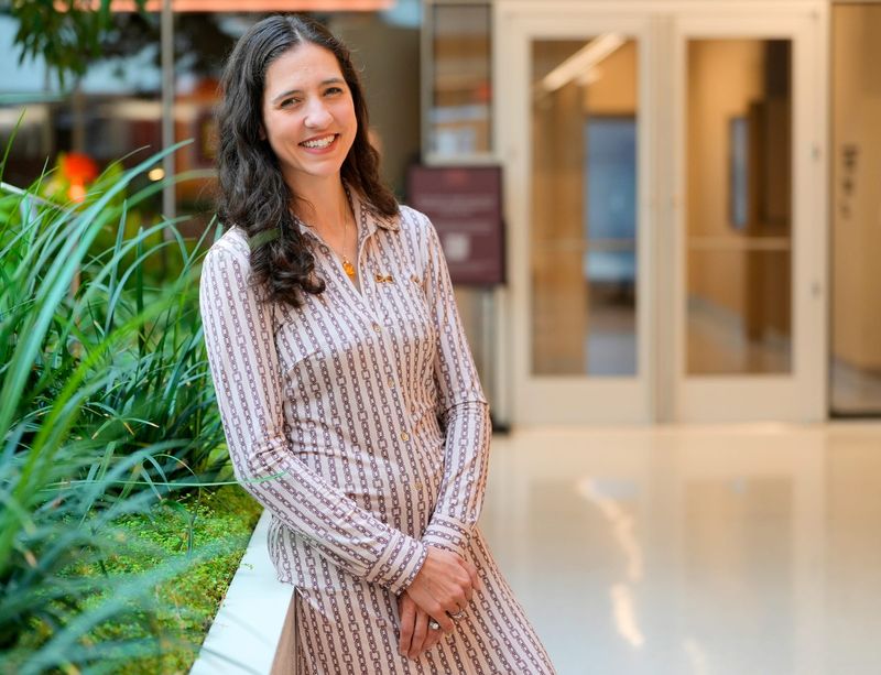 Laura Grannemann, the executive director of the Rocket Community Fund and the Gilbert Family Foundation at her office building in Detroit on Tuesday, July 14, 2026. Grannemann is the recipient of the Shining Light Dave Bing Young Leader Award that recognizes leaders who are 35 and younger.