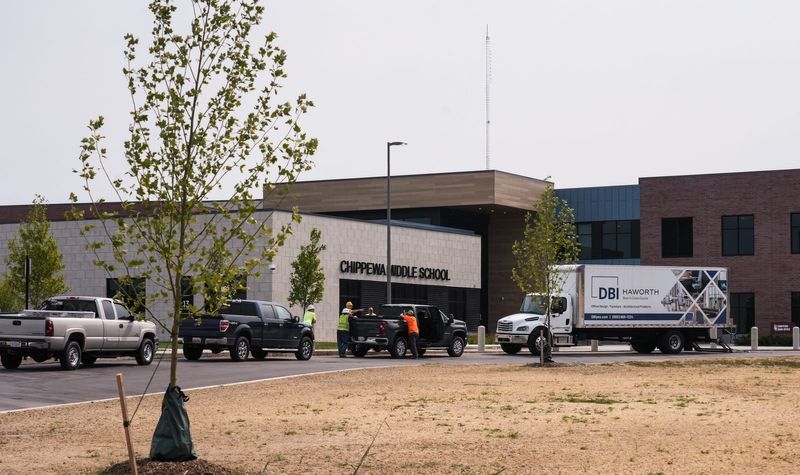 The forthcoming Chippewa Middle School in Okemos, seen Monday, July 27, 2026.