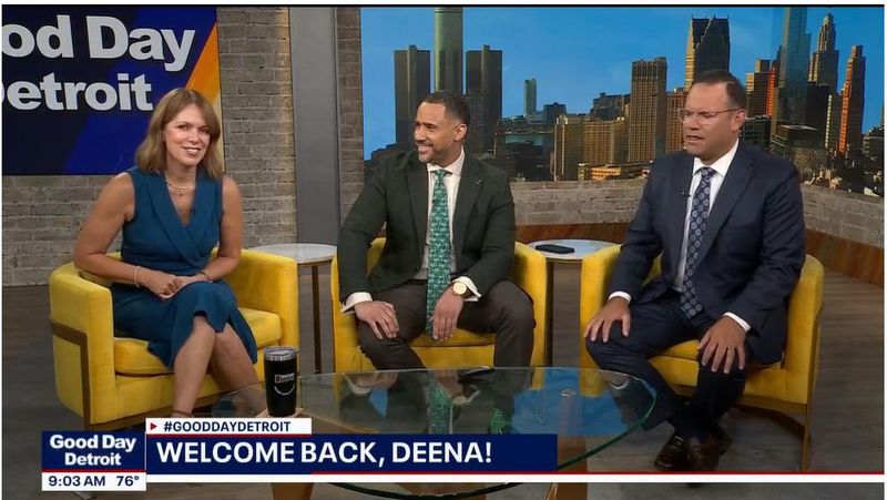 Deena Centofanti, left, returned to "Good Day Detroit" on July 27 after about eight weeks away.