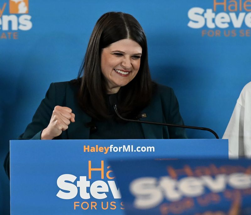 U.S. Rep. Haley Stevens, D-Birmingham, addresses supporters during an Aug. 4 primary election night party at the Hotel Saint Regis in Detroit. Stevens lost the Democratic U.S. Senate primary to Abdul El-Sayed by one percentage point or about 14,400 votes.