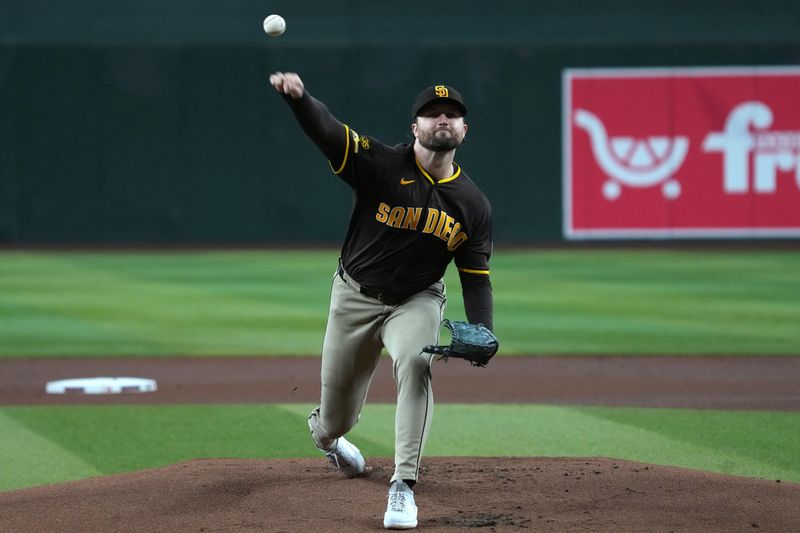 San Diego Padres pitcher Casey Mize (32) throws against the Arizona Diamondbacks in the first inning at Chase Field.