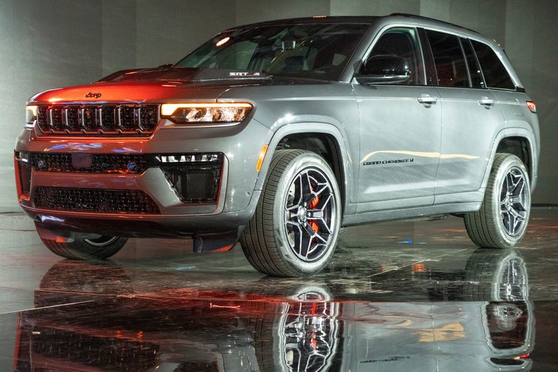 A Jeep Grand Cherokee with an eBoost Air system concept is seen at Conner Center in Detroit, Thursday, Aug. 6, 2026.