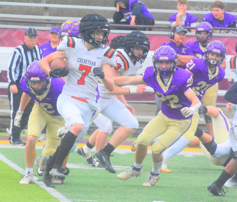 Senior Jerzi Mix (7) and the Cheboygan football team have a challenging 2026 schedule that consists of several formidable opponents in the Northern Shores Conference.