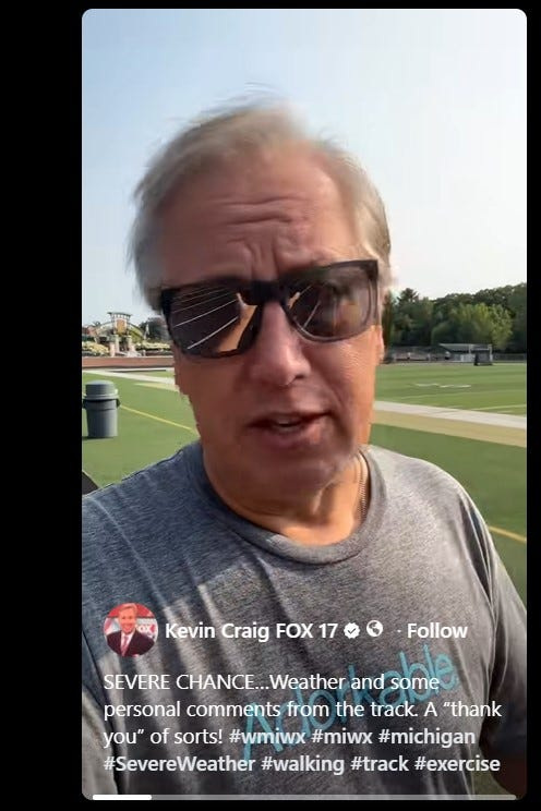 Weatherman Kevin Craig gives his forecast for Sunday, Aug. 9, on Facebook.
