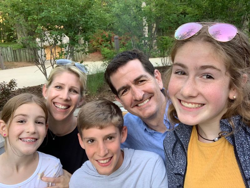 A family photo of Christy McDonald, Jamie Samuelsen and their three children taken in July, 2019.