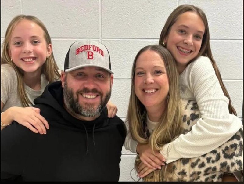 The Scroggs family is shown. From left are Lainey, Billy, Sarah and Kenna.